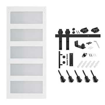 SmartStandard Glass Barn Door - Elegant, Durable & Easy Assembly