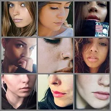 FIBO STEEL 2PCS Stainless Steel Body Jewelry Nose Rings