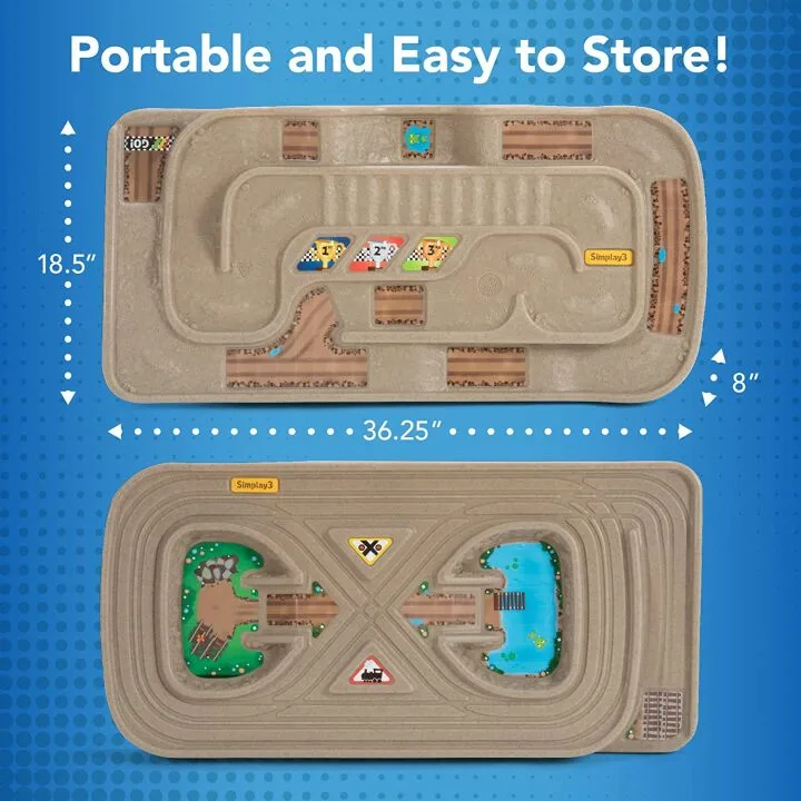 Simplay3 Portable Kids Race Track Train Table