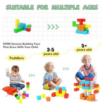 Hiwawind Magnetic Blocks STEM Toys for Kids 3+