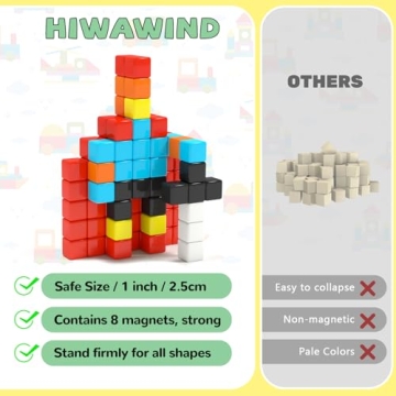 Hiwawind Magnetic Blocks STEM Toys for Kids 3+
