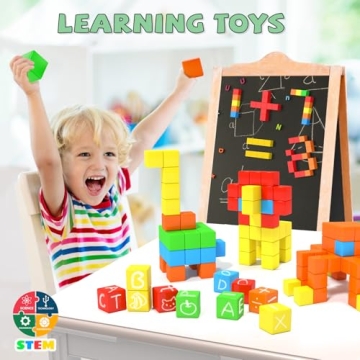 Hiwawind Magnetic Blocks STEM Toys for Kids 3+