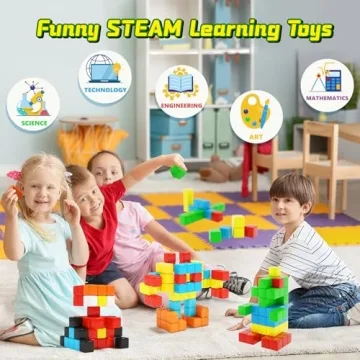 Hiwawind Magnetic Blocks STEM Toys for Kids 3+