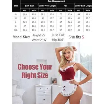 Avidlove Women Maid Costume Set Sexy Halloween Cosplay Lingerie Teddy and Apron with Choker