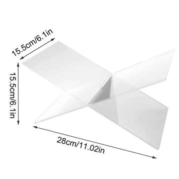 Acrylic Book Stand - Clear X Shaped Holder for Reading