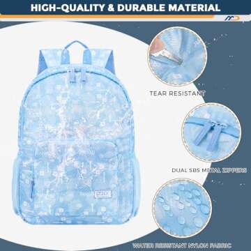 MOODONE 20L Lightweight Packable Hiking Backpack - Small Waterproof Hiking Day Pack for Women Men Travel Work Camping Vacation, Nylon Collapsible Backpack - Blue