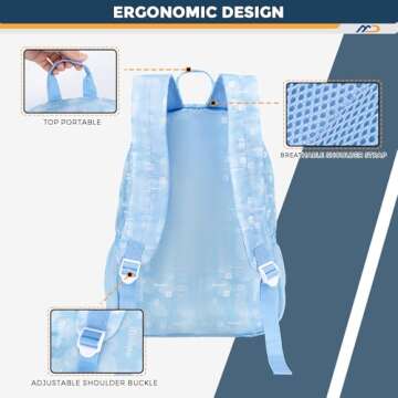 MOODONE 20L Lightweight Packable Hiking Backpack - Small Waterproof Hiking Day Pack for Women Men Travel Work Camping Vacation, Nylon Collapsible Backpack - Blue