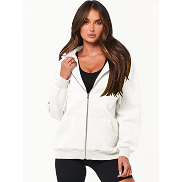 ANRABESS Women Hoodies Zip Up Fleece Jacket for Fall