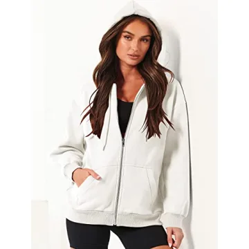 ANRABESS Women Hoodies Zip Up Fleece Jacket for Fall