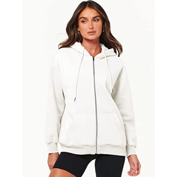 ANRABESS Women Hoodies Zip Up Fleece Jacket for Fall