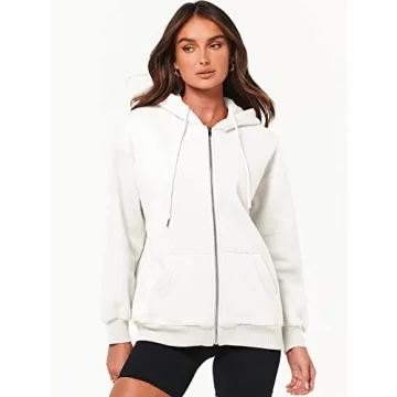 ANRABESS Women Hoodies Zip Up Fleece Jacket for Fall
