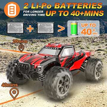 GUOKAI Upgraded Remote Control Car for Boys, 1:18 Scale Fast RC Cars All Terrain,High Speed 25MPH Rock Crawler RC Truck 4x4 Off Road Waterproof 2.4 GHz Control with Extra Shell and Battery 40+mins