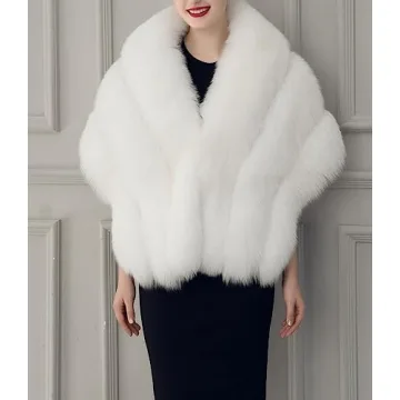 Luxury Faux Fox Fur Shawl for Elegant Winter Events