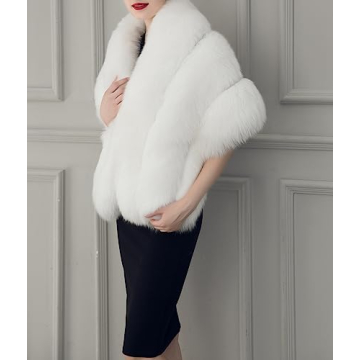 Luxury Faux Fox Fur Shawl for Elegant Winter Events