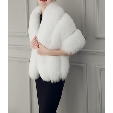 Luxury Faux Fox Fur Shawl for Elegant Winter Events