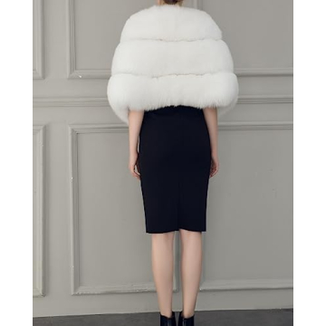 Luxury Faux Fox Fur Shawl for Elegant Winter Events
