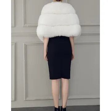 Luxury Faux Fox Fur Shawl for Elegant Winter Events