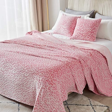 Luxurious FY FIBER HOUSE Leopard Print Fleece Blanket