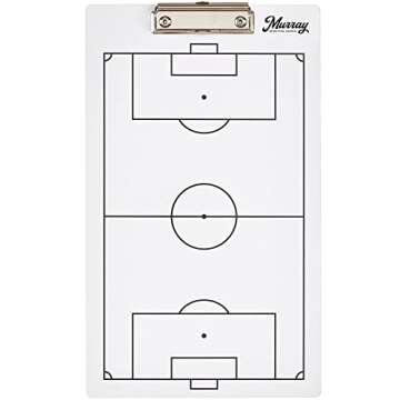 Murray Sporting Goods Dry Erase Coaches Clipboard | Double-Sided Dry Erase White Board (Soccer)