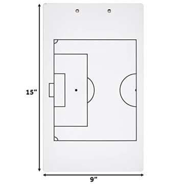 Murray Sporting Goods Dry Erase Coaches Clipboard | Double-Sided Dry Erase White Board (Soccer)