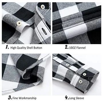 Alimens & Gentle Men’s Plaid Flannel Button Down Shirt