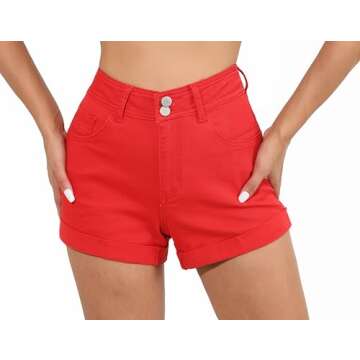 Y imoso Women’s High Waisted Skinny Stretchy Denim Shorts