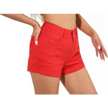 Stylish Y imoso Women's High Waisted Stretchy Denim Shorts