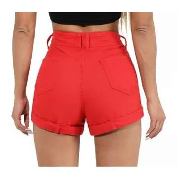 Stylish Y imoso Women's High Waisted Stretchy Denim Shorts