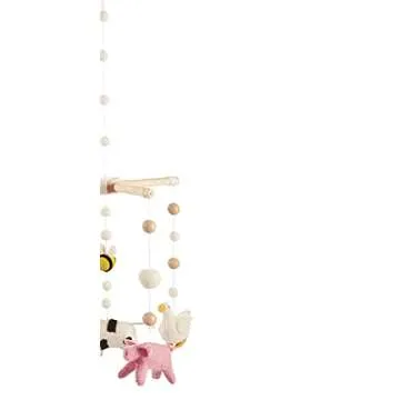 Mud Pie Nursery Crib Farm Animals Mobile, Multicolor