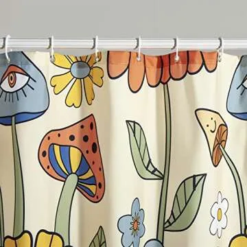 Vibrant 70s Retro Boho Shower Curtain for All