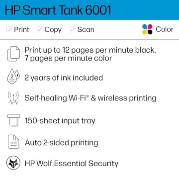 HP Smart-Tank 6001 Wireless All-in-One Printer with Ink