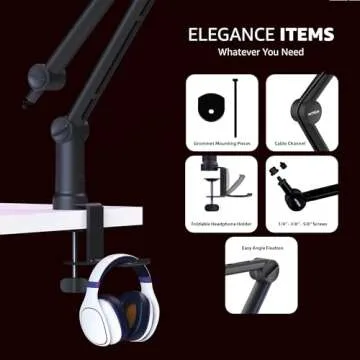 IXTECH Adjustable Microphone Boom Arm for Podcasting