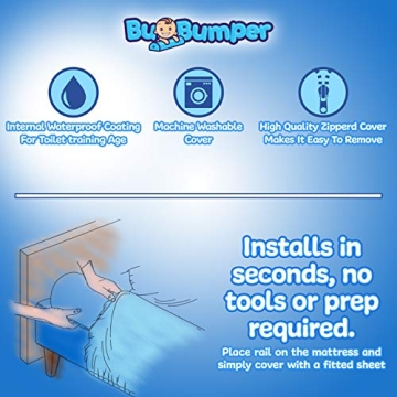 Extra Long Bed Rail Bumper for Toddler | Soft Foam Bed Protector