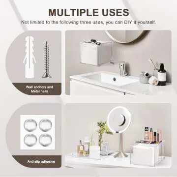 Disposable Facial Towel Storage Box Acrylic Towel Container Box Compatible with Clean Skin Club Clean Towel XL Wall-Mounted Makeup Organizer with Drawer for Face Towel (Excluding Facial Towels)