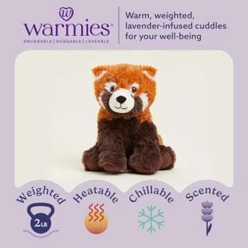 Warmies Microwavable & Weighted Stuffed Animal, Red Panda - Heated Stuffed Animal Plushie for Warmth...
