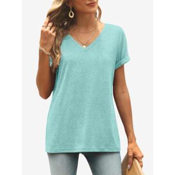 Womens Tops Basic Tees t-Shirts Trendy Fashion Cruise Comfy Soft Workout Casual Summer Outfits Sprin...