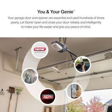Genie ChainMax 1000 Garage Door Opener - Durable Chain Drive - Includes two 3-Button Pre-Programmed Remotes,Wall Console, Wireless Keypad, Safe-T-Beams - Model 3022-TKH, 140V DC Motor,Gray