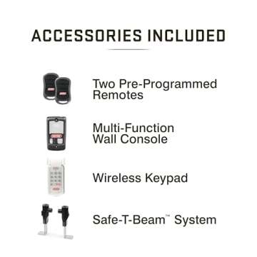 Genie ChainMax 1000 Garage Door Opener - Durable Chain Drive - Includes two 3-Button Pre-Programmed Remotes,Wall Console, Wireless Keypad, Safe-T-Beams - Model 3022-TKH, 140V DC Motor,Gray