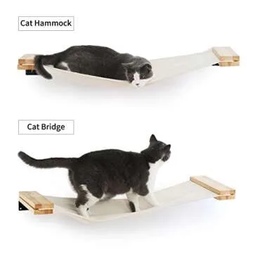 FUKUMARU Cat Wall Furniture, 34 x 13 inch Cat Hammock for DIY Cat Wall Shelves and Cat Window Perch, for Most Kitten, Medium and Large Cats