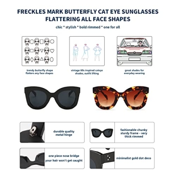 Trendy Butterfly Sunglasses for Women in Tortoise Brown