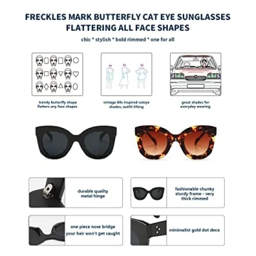 Trendy Butterfly Sunglasses for Women in Tortoise Brown