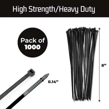Bolt Dropper Heavy Duty Black Zip Ties - 1000 Pack