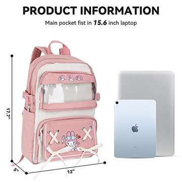 Festa Park Cute Cool Backpack for Teens Girls, Ita Bag Kawaii Backpack with Kawaii Pins Accessories ...