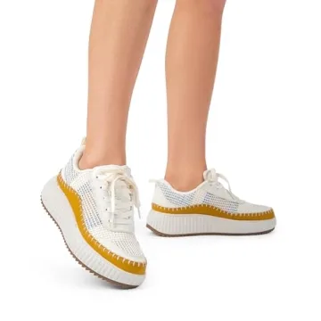 DREAM PAIRS Women Chunky City Tweed Comfortable Casual Platform Fashion Sneaker