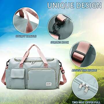 Gym Duffle Bag with Shoe Compartment and Waterproof Features