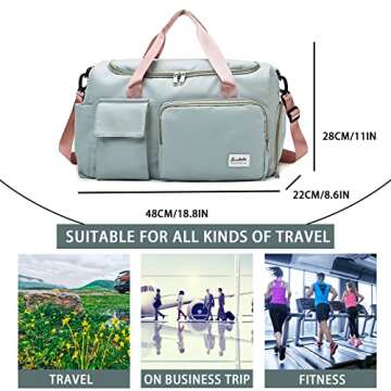 Gym Duffle Bag with Shoe Compartment and Waterproof Features