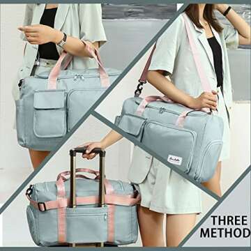 Gym Duffle Bag with Shoe Compartment and Waterproof Features