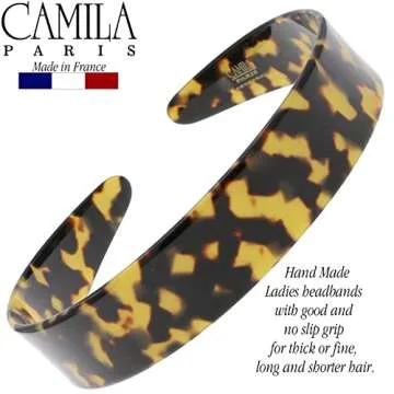 Camila Paris CP3463 French Headband for Women, Handmade Tokyo, Strong Hold Grip Women's Hair Band, L...
