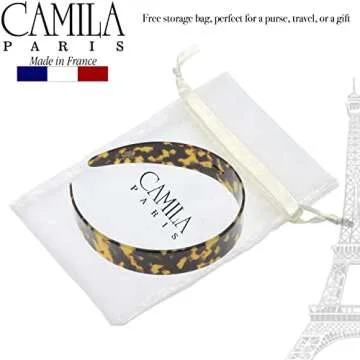 Camila Paris CP3463 French Headband for Women, Handmade Tokyo, Strong Hold Grip Women's Hair Band, Ligth and Very Flexible, No Slip and Durable Styling Girls Hair Accessories, Made in France