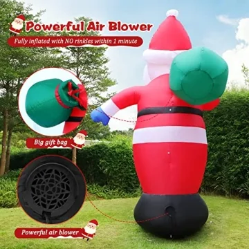 8 FT Inflatable Santa Claus for Christmas Outdoor Decor